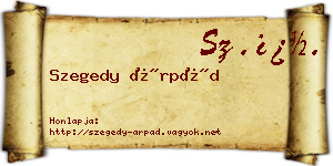 Szegedy Árpád névjegykártya